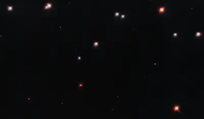 Hubble-Ausschnitt des offenen Sternhaufens Messier 48 im Sternbild Wasserschlange