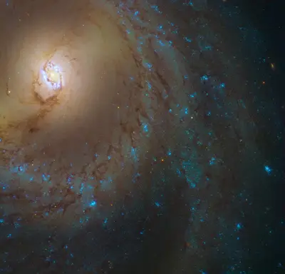 Die Balkenspiralgalaxie Messier 95 mit Zentralbalken und sternbildendem Innenring